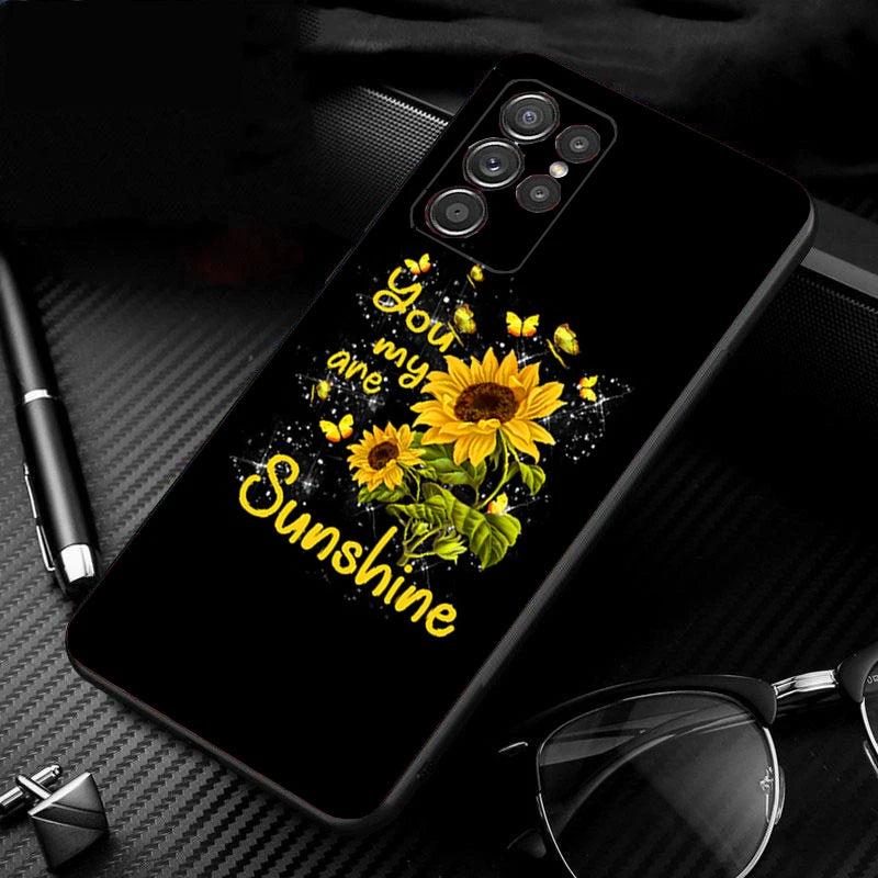 Phone Case for Samsung Galaxy S24 S23 S22 S21 S20 Ultra S20 S22 S21 S10E S20 FE S24 Plus Beautiful Flower sunflower Case