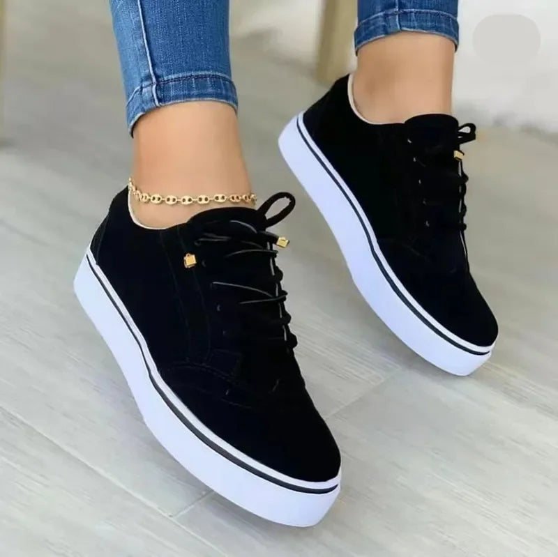 Sneakers Women Flat Casual Sneaker Spring Fashion Versatile Lace Up Walking Women Shoes Zapatos De Mujer