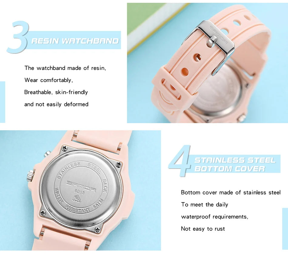 Fashion Sanda Top Brand Relogio Masculino New Casual Mens Watches Simple Letters Resin Waterproof Quartz Wristwatches Man Clock