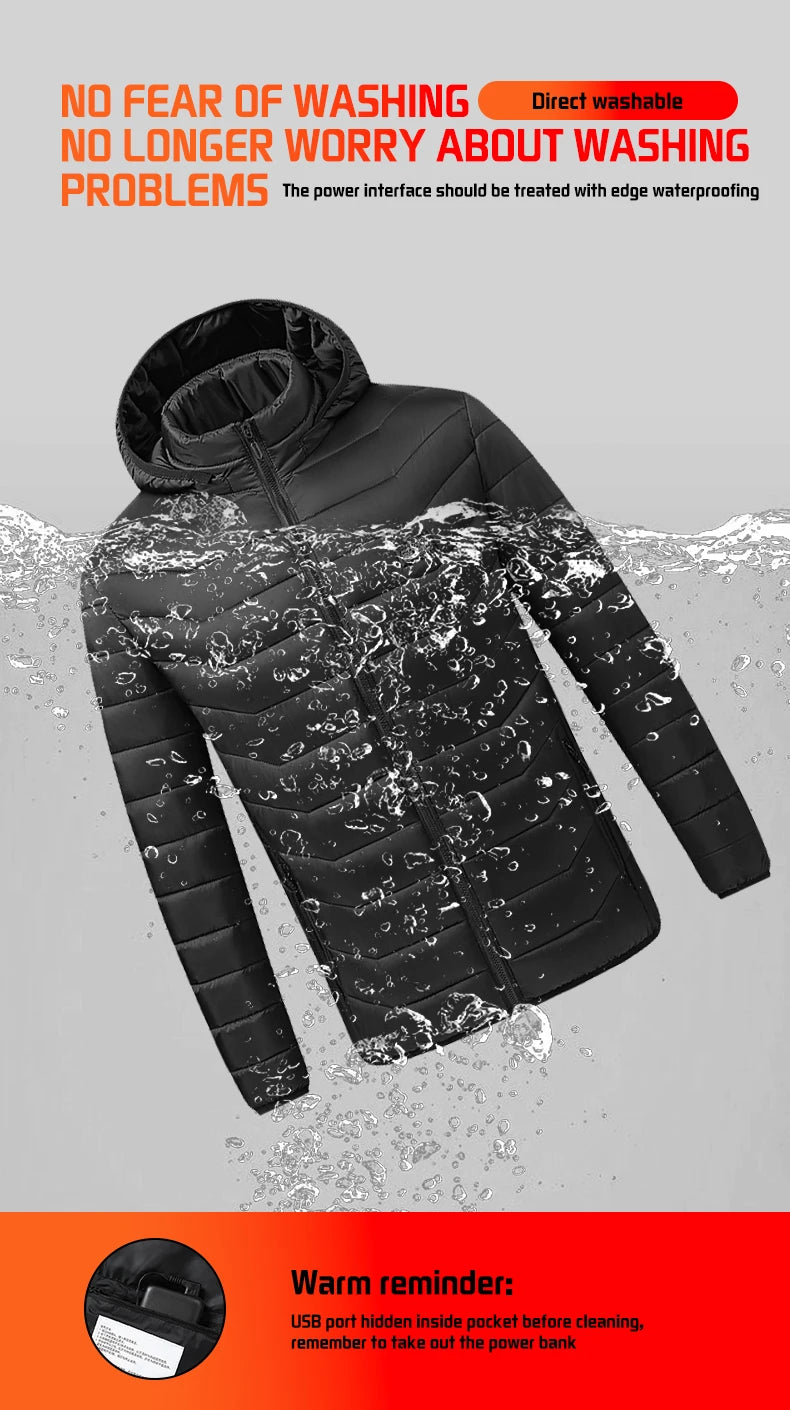 TODWARM Heated Jacket 21 Areas Winter Men's Women's Motorcycle Jacket USB Electric Heating Jacket Heated Vest Moto Thermal Cloth