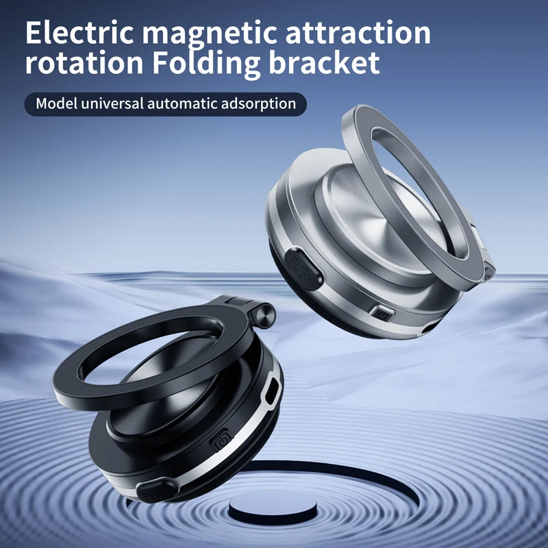 Vacuum Magnetic Suction Cup Folding Swivel Stand 360° Rotation For Magsafe Electric Vacuum Swivel Stand Electric Phone Holder