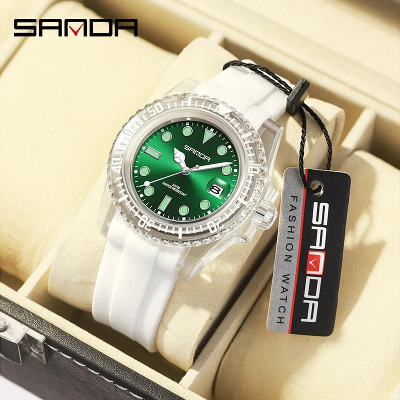 Sanda 9007 New Electronic Quartz Watch with Calendar  Fashionable Sports Waterproof Leisure Creative Male Female Student Watch