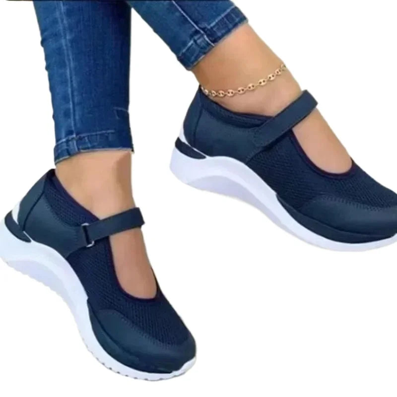 Women Fashion Vulcanized Sneakers Platform Solid Color Flats Ladies Shoes Casual Breathable Wedges Ladies Walking Sneakers