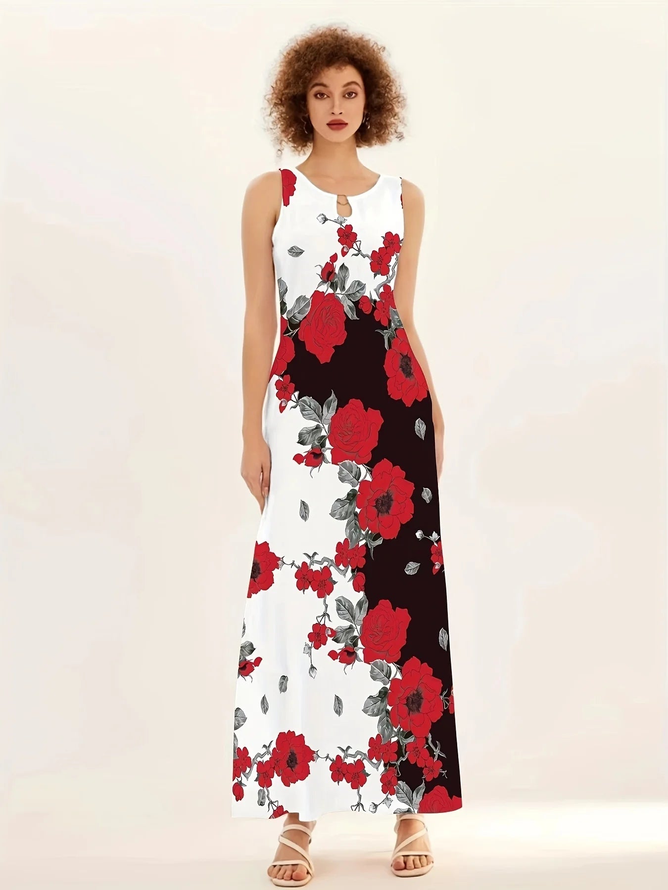 New Casual Sleeveless Long Dress Women's Printed Bohemian Retro maxi Dresses