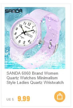 Sanda 9007 New Electronic Quartz Watch with Calendar  Fashionable Sports Waterproof Leisure Creative Male Female Student Watch