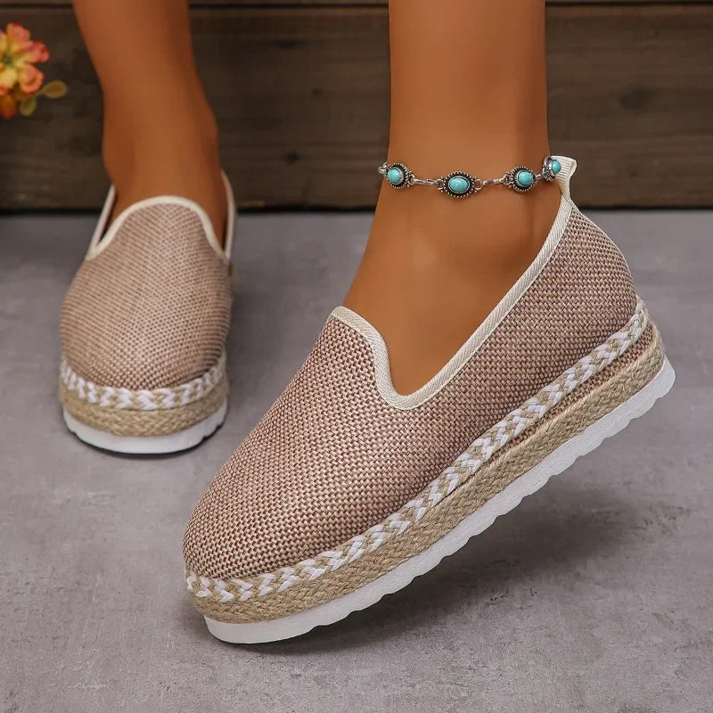 Leopard Shoes Women Platform Loafers 2024 Trend Weave Autumn Suede Casual Shoes Round Toe Flats Sneakers Walking Zapatos Mujer