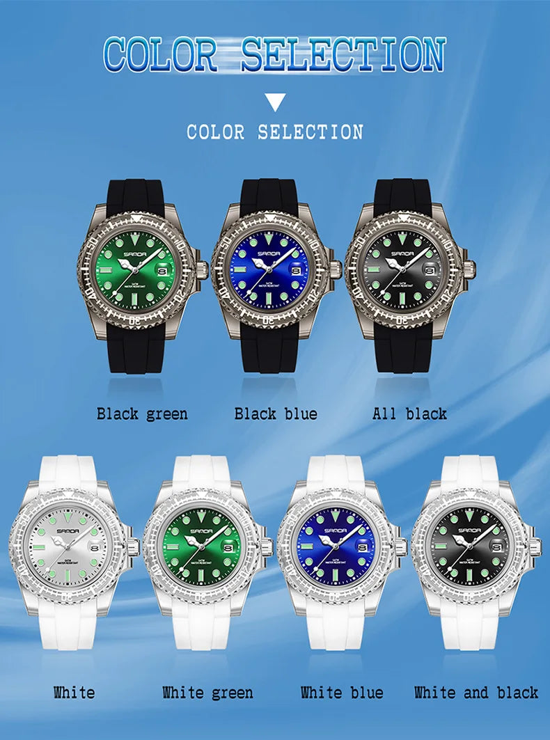 Sanda 9007 New Electronic Quartz Watch with Calendar  Fashionable Sports Waterproof Leisure Creative Male Female Student Watch