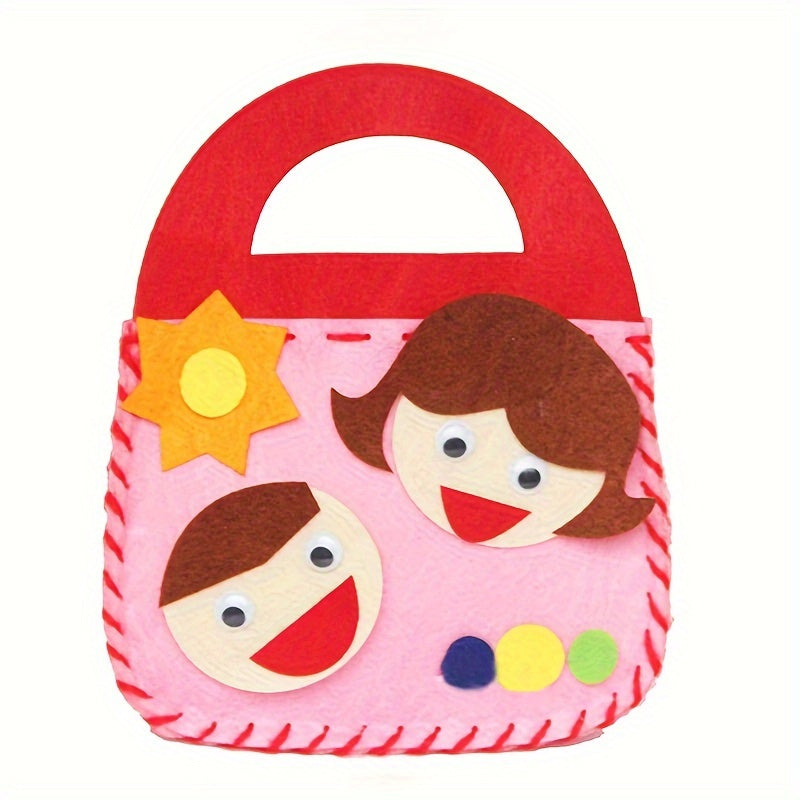 Handbag DIY Handmade Bag Cartoon 3D Pasting Production Handmade Sewn Bag Travel Handbag