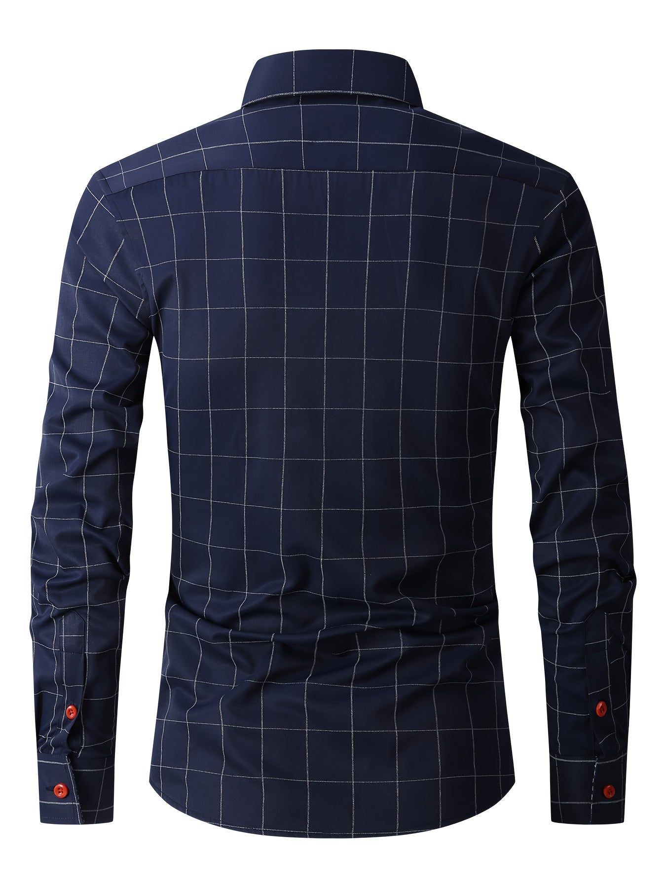 Men's Plaid Design Dress Shirts, Long Sleeve Casual Button Down Shirt For Formal Occasions