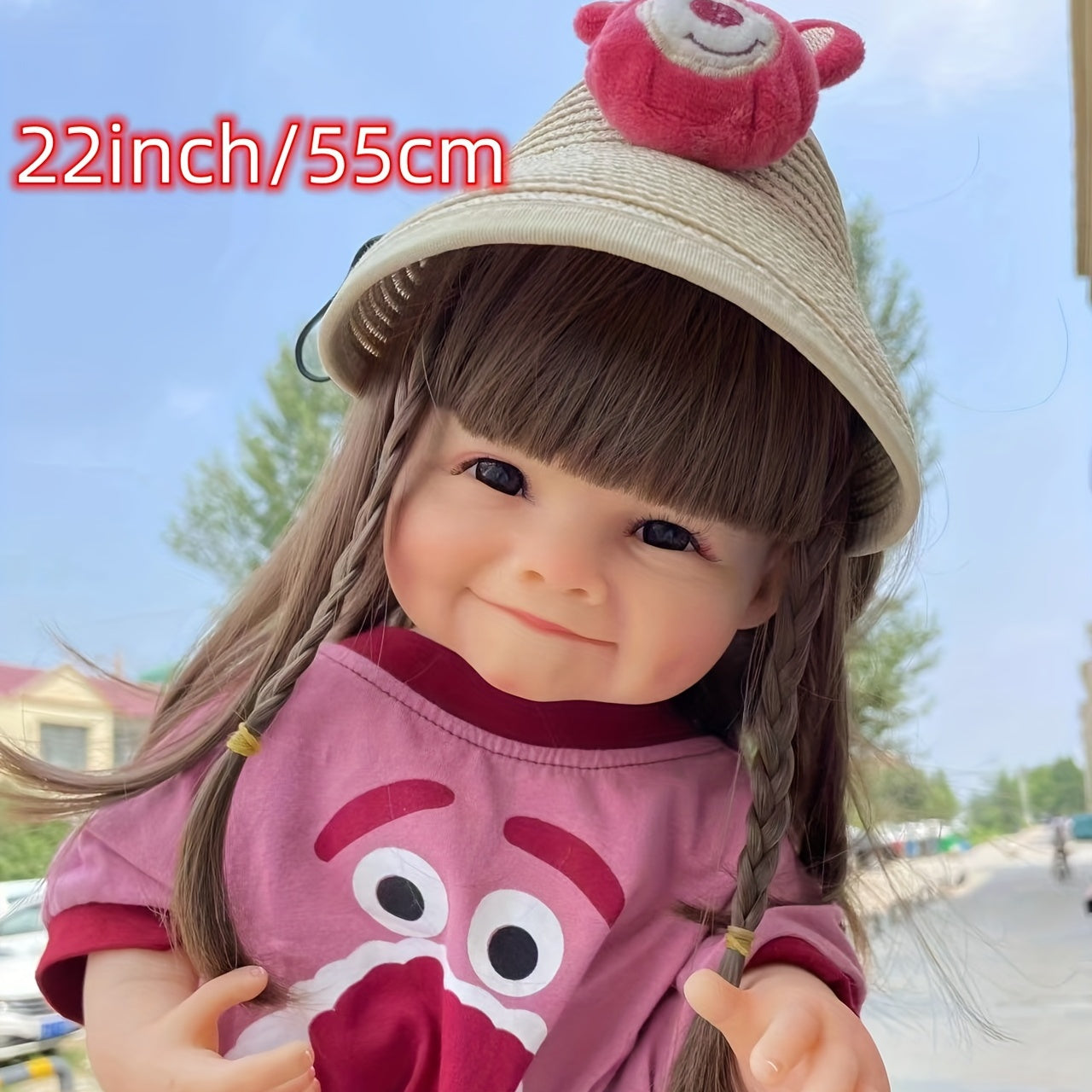 22 Lifelike Baby Doll - Soft Touch Full Vinyl Smiling Girl Dolls - Perfect Birthday Gift for Kids!