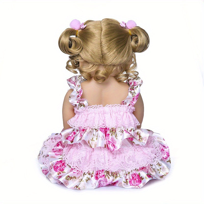 20inch/50cm Reborn Baby Doll, Lifelike Soft Touch Blond Hair Princess Girl Advanced Painted Full Vinly Baby Dolls, Handpainted Art Doll For Child, As Halloween, Chrismas Gift