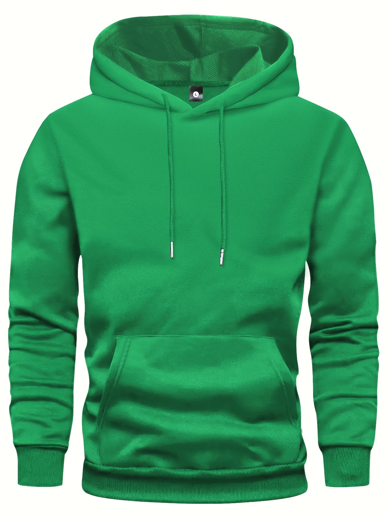 4 Pcs Men's Solid Hoodie With Kangaroo Pocket, Casual Long Sleeve Hooded Sweatshirt For Outdoor