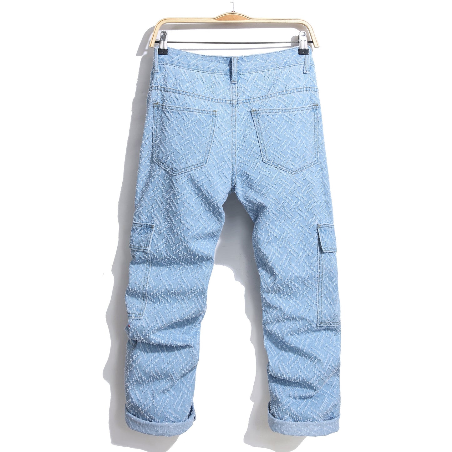 Men's Loose Fit Wide Leg Cargo Jeans, Men's Stylish Comfy Denim Pants, Street Style Fashion