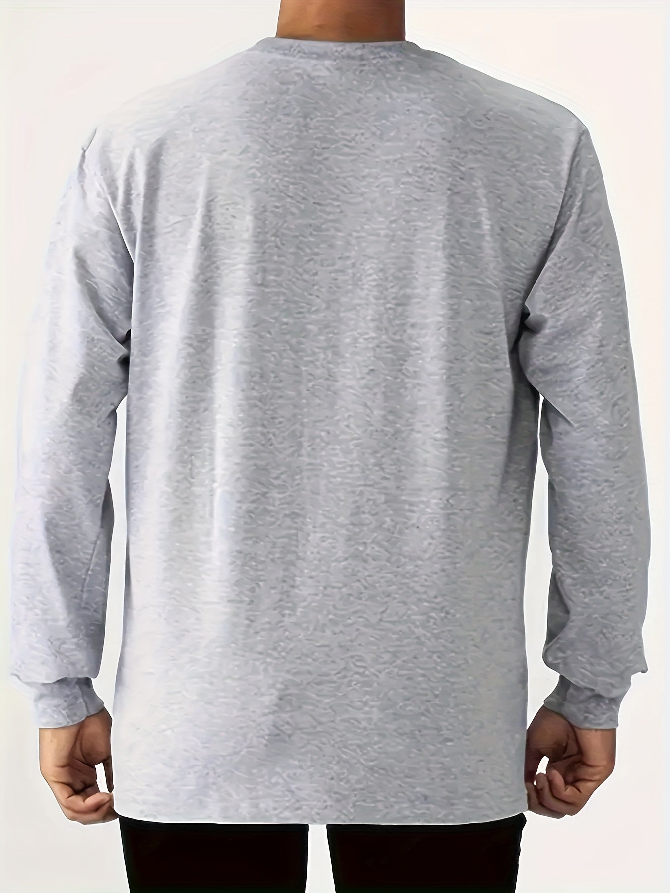 LHeurystic Men's Athletic Long Sleeve T-Shirt with Letter Print - Casual, Stretchy Polyester Blend, Machine Washable