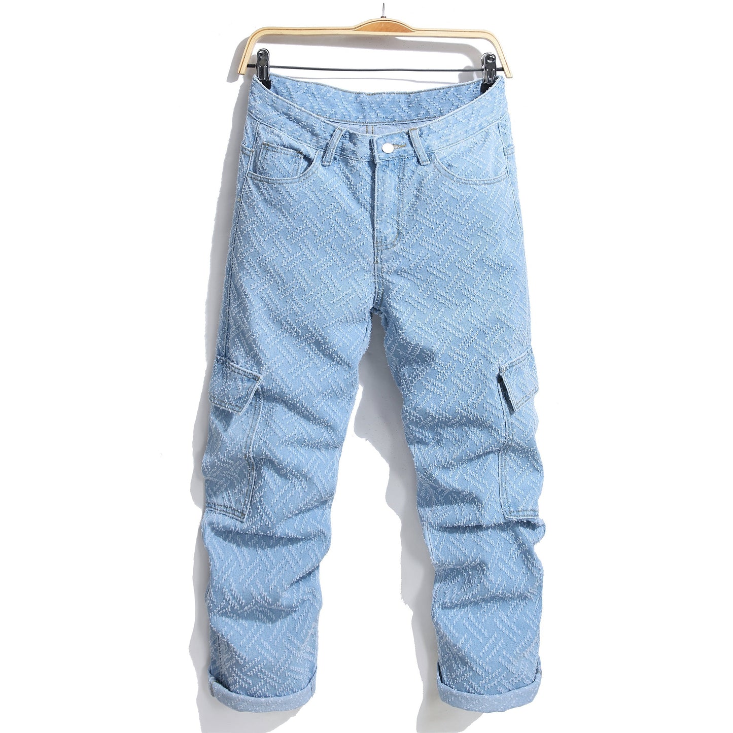 Men's Loose Fit Wide Leg Cargo Jeans, Men's Stylish Comfy Denim Pants, Street Style Fashion