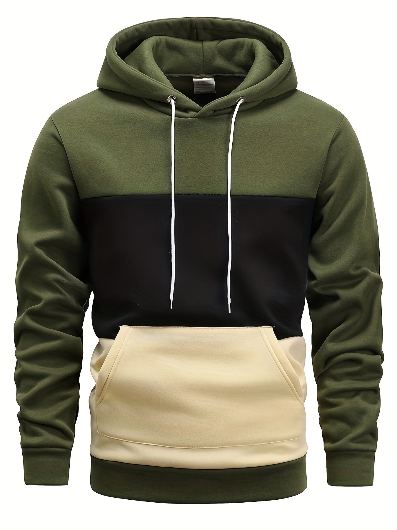 Color Block Hoodie, Cool Hoodies For Men, Men's Casual Graphic Design Pullover Hooded Sweatshirt With Kangaroo Pocket Streetwear For Winter Fall, As Gifts