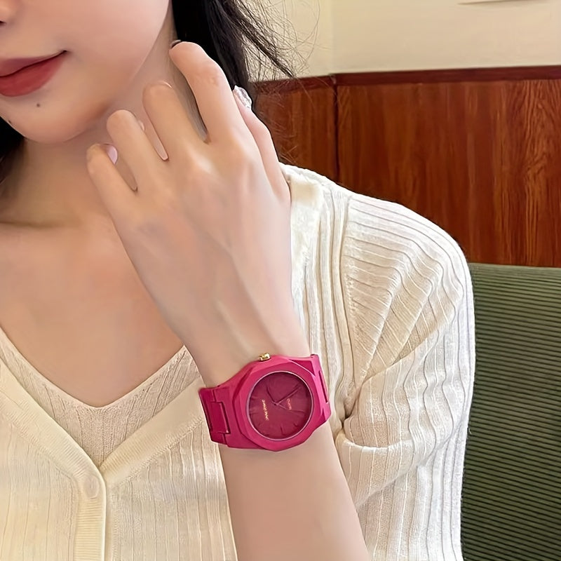 Fashionable Quartz Wrist Watch for Women - 1pcs, Zinc Alloy Band, Electronic Drive, Pointer Display, Non-Rechargeable Battery - Elegant Pink Summer Style