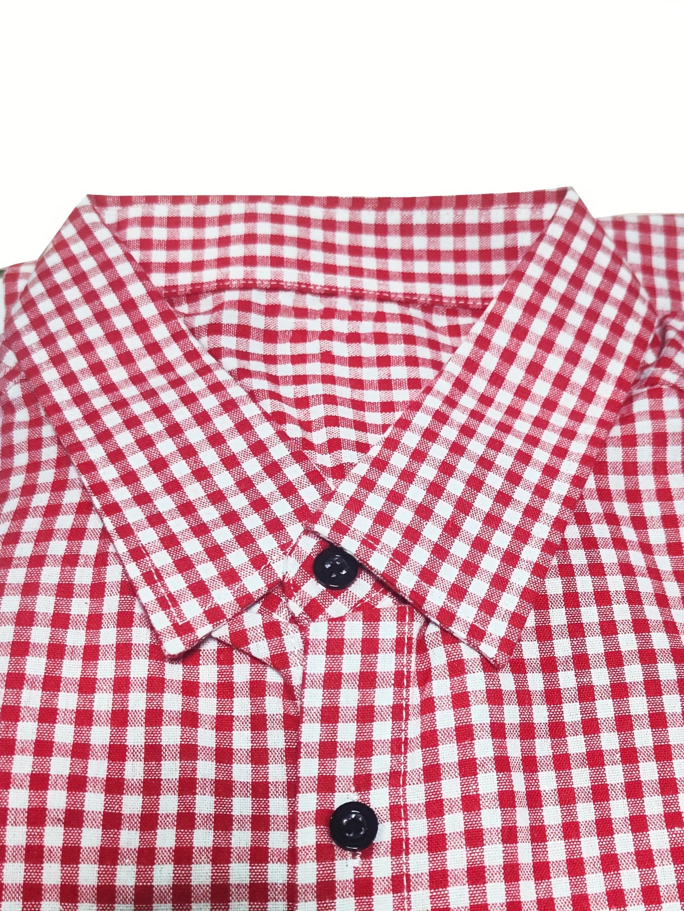 Men's Casual Plaid Long Sleeve Shirt, Polyester Button-Down Regular Fit