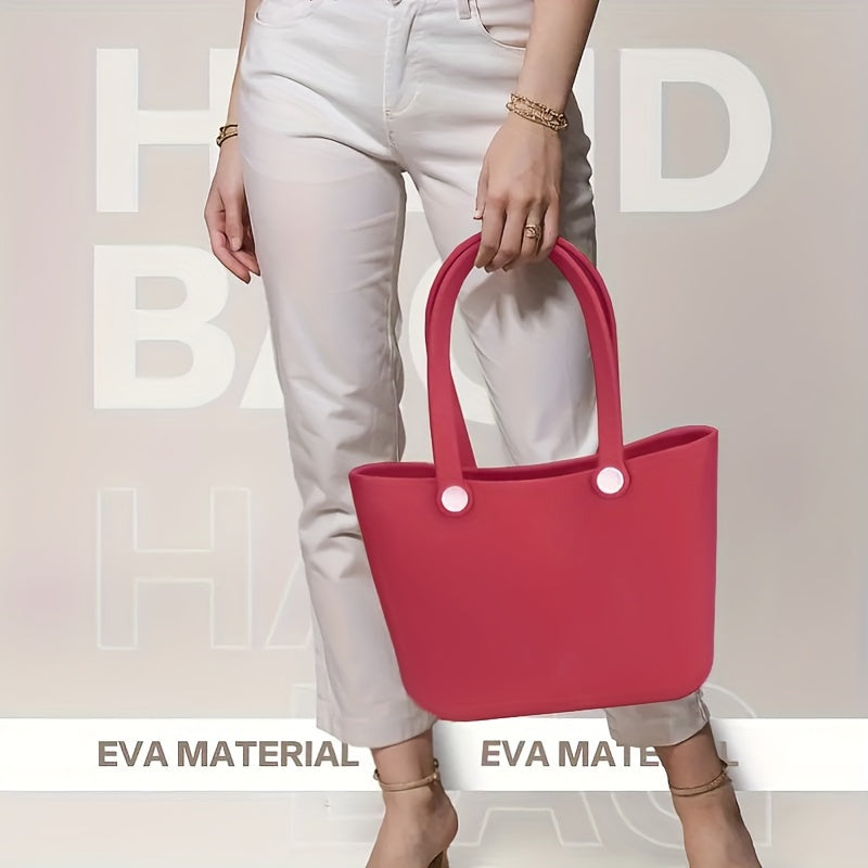 Waterproof EVA Tote Bag, Large Capacity Beach Bag, Women's Casual Handbag & Shoulder Bag For Travel