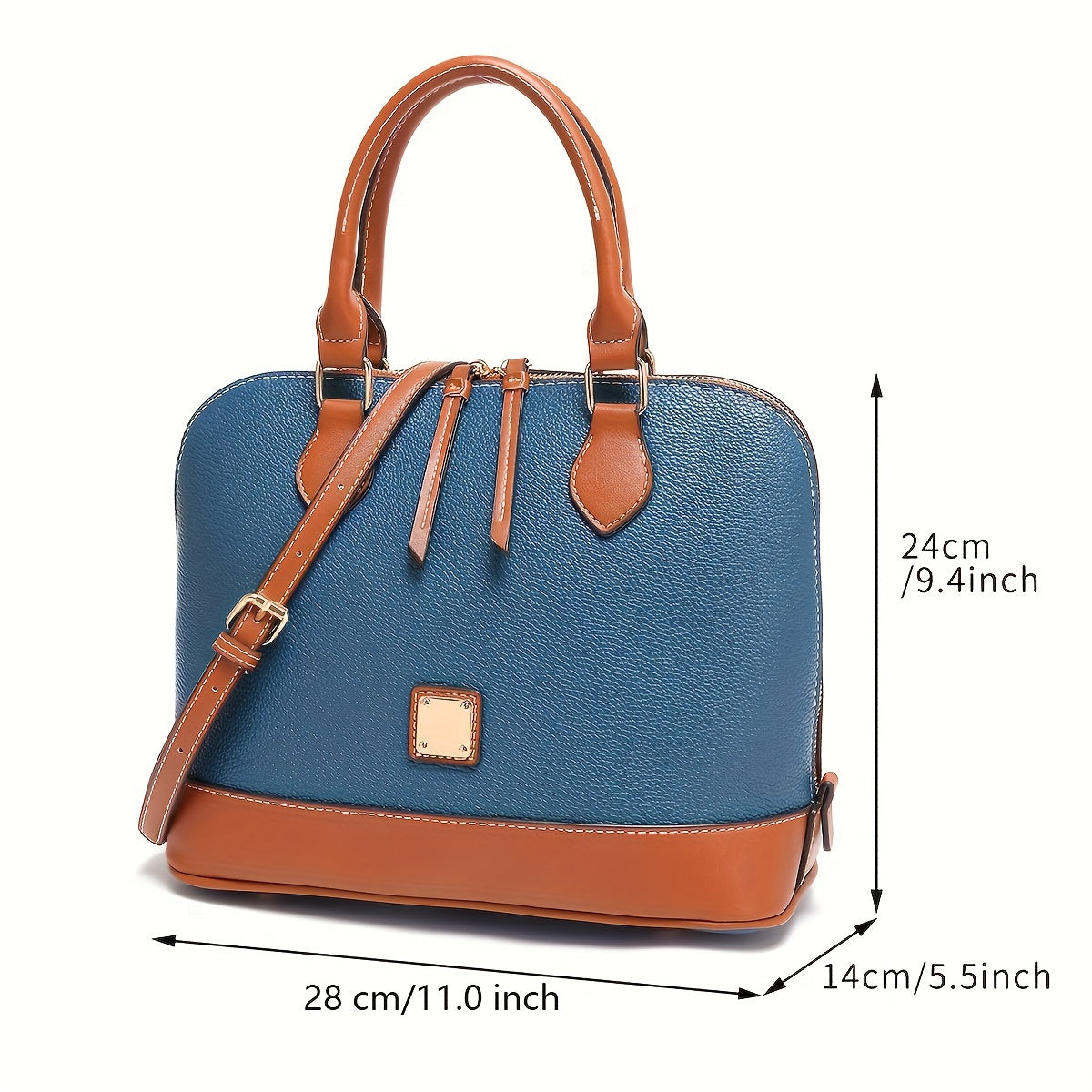 Luxury Color Contrast Handbag, Classic Style Satchel Bag, Women's Office & Work Purse