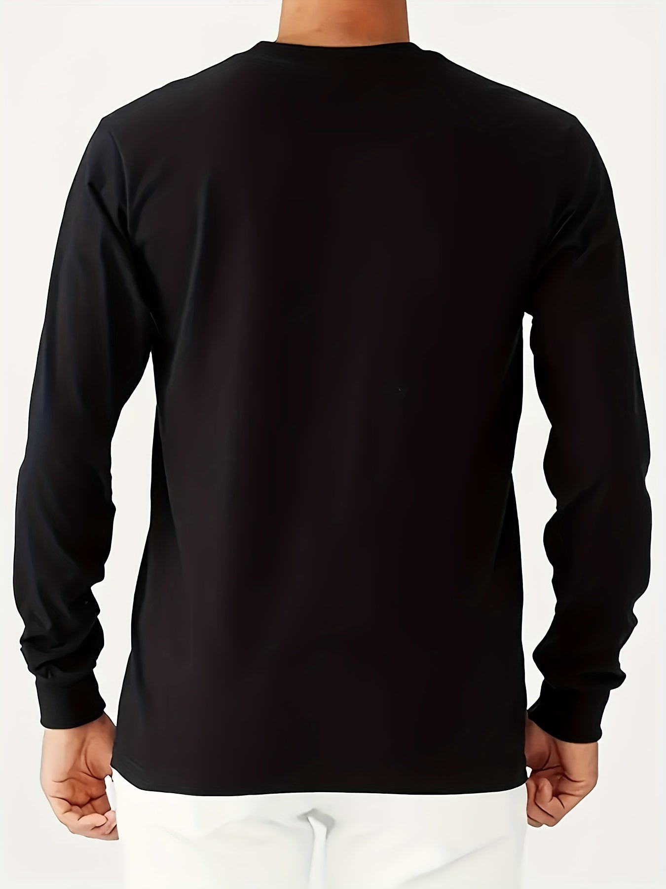 Men's Thermal Long Sleeve Shirt - Letter Print, Stretchy & Breathable Polyester Blend, Perfect For Outdoor Activities & Casual Wear