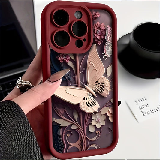 Personality Butterfly Mobile Phone Case for iPhone - Dirt-Resistant and Stylish, Compatible with 7/8, X/XS, 11 Series, 12 Series, 13 Series, 14 Series, and 15 Series