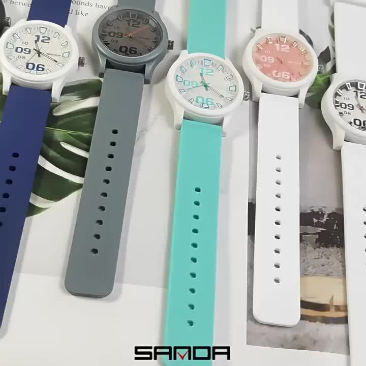 SANDA Casual Quartz Watch for Boys - Waterproof, Lightweight with Silicone Strap, Fashionable Street Style, Includes Gift Box