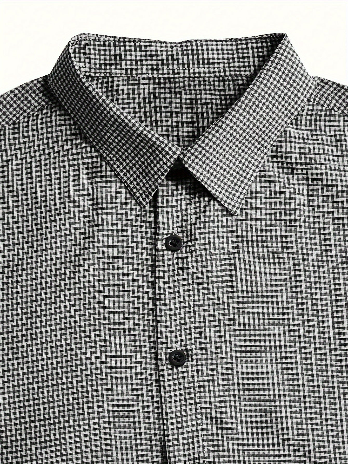 Men's Casual Plaid Long Sleeve Shirt, Polyester Button-Down Regular Fit