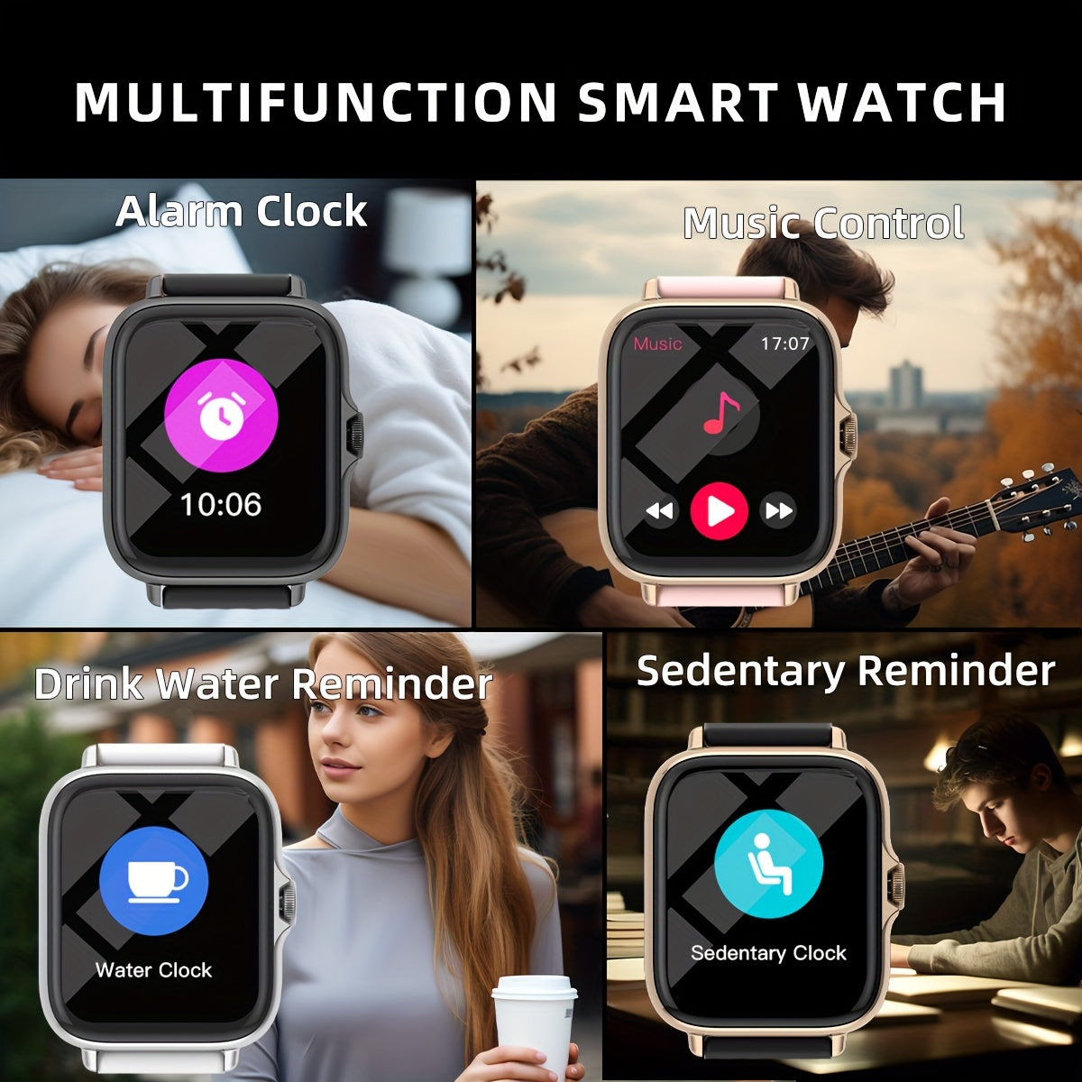 Waterproof Smart Watch, 1.83'' Full Touch Screen Display With Message, Answer Make Call Smartwatch Sleep Monitoring, Sports Pedometer, Information Alerts, For IPhone/Android Phones, Smartbands,