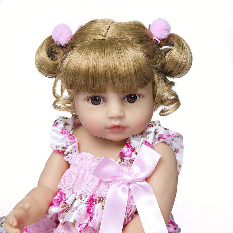 20inch/50cm Reborn Baby Doll, Lifelike Soft Touch Blond Hair Princess Girl Advanced Painted Full Vinly Baby Dolls, Handpainted Art Doll For Child, As Halloween, Chrismas Gift