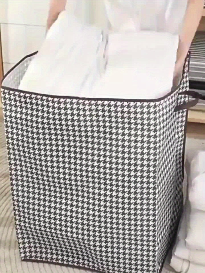 Houndstooth Storage Boxes, Clothes Blanket Storage Bags, Storage Containers With Handles, Closet Organizers