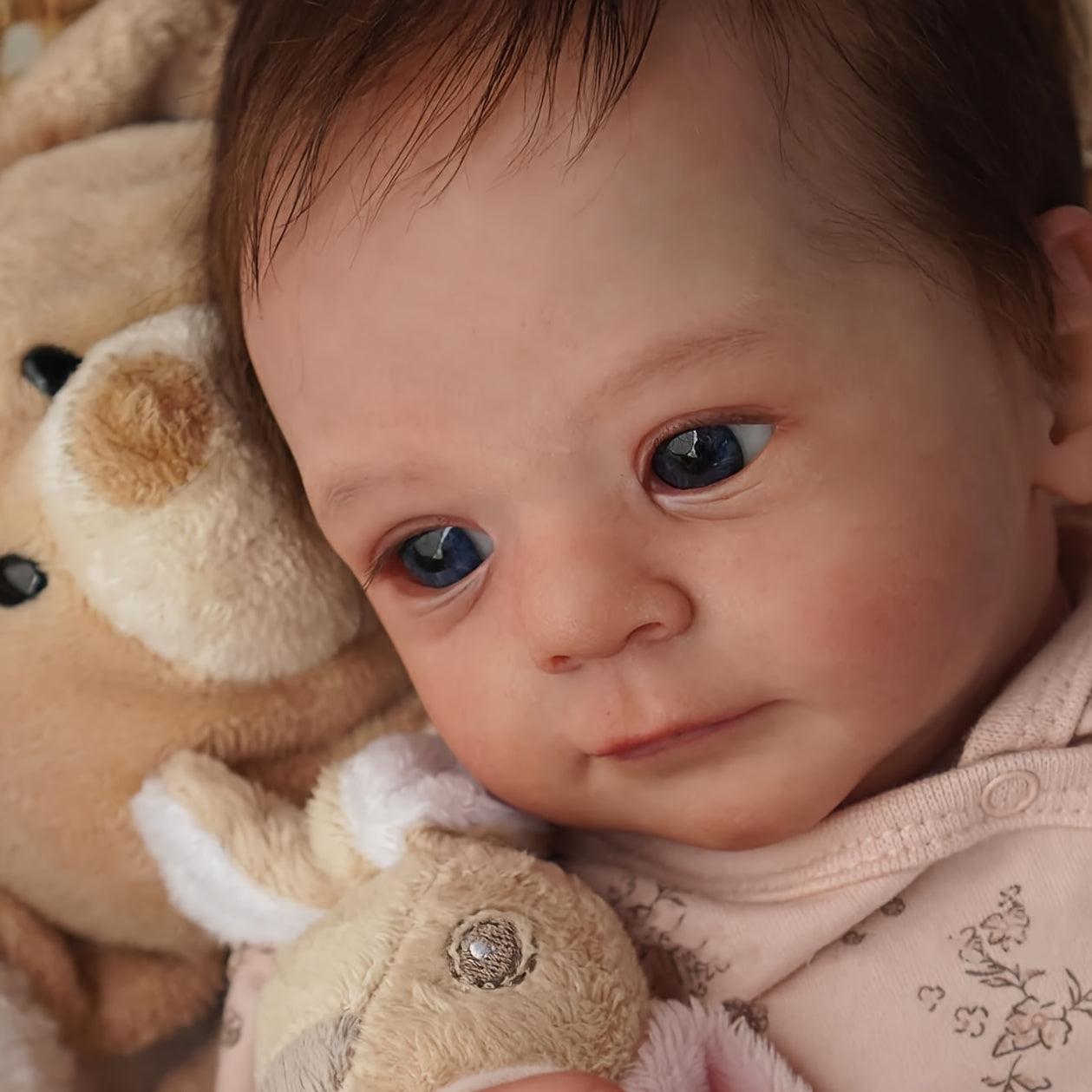 Handcrafted 16" Reborn Youngsters Doll - Realistic Soft Body with Hand-Rooted Brown Hair & Painted Veins, Includes Birth Certificate - Perfect Christmas Gift for Youngsters