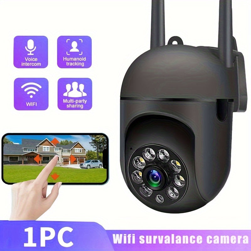 HD WIFI Surveillance Camera, Indoor And Outdoor Long Range HD Night Vision Camera, 355 Degree Intercom Home Security Camera, 2.4G , AI Mobile Detection, Two-Way Audio, Color Night Vision, Home Surveillance Security System