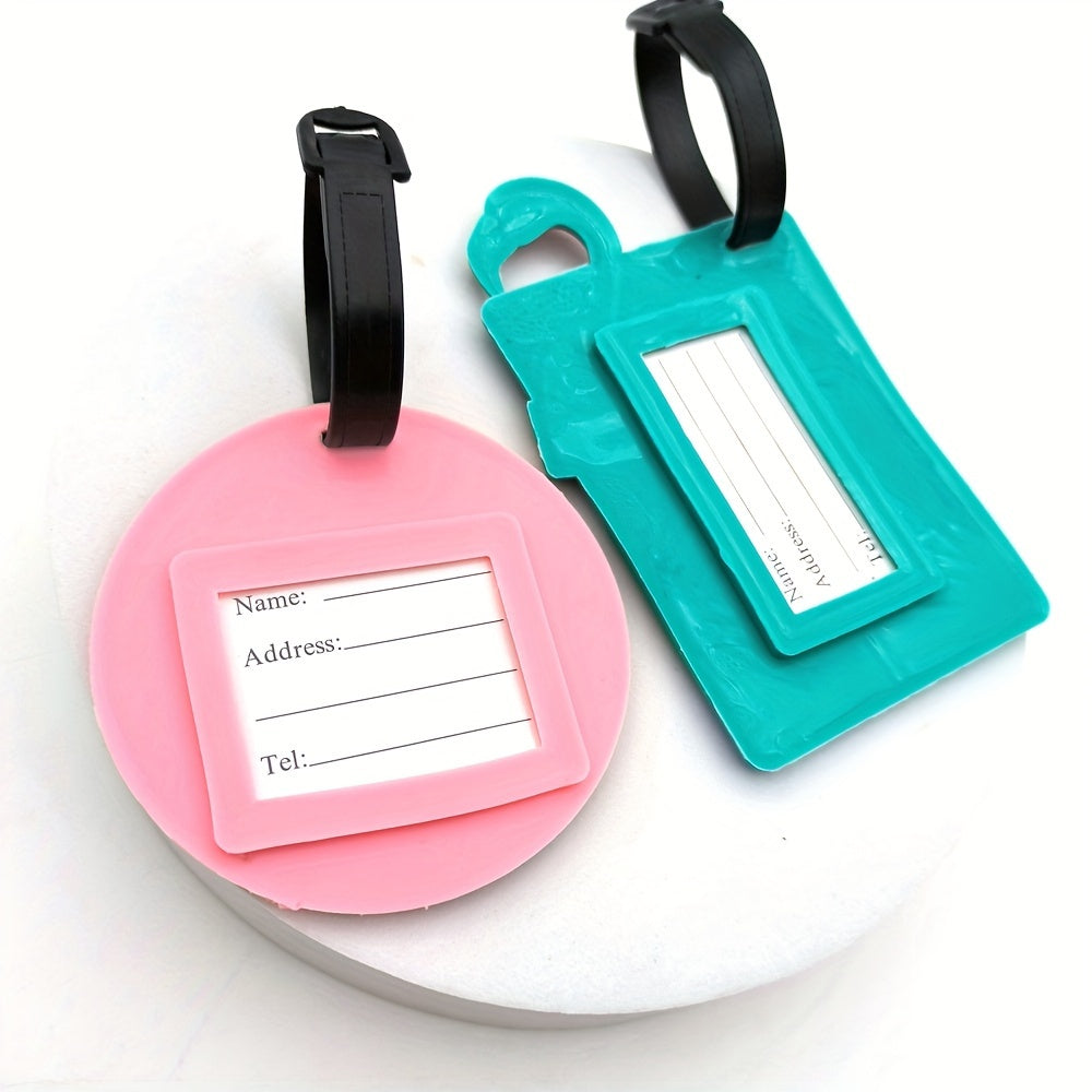 2pcs Creative Flamingo Luggage Tags, Travel Hanging Tag Identification Tag, Personal Item Boarding Tag, Travel Essential