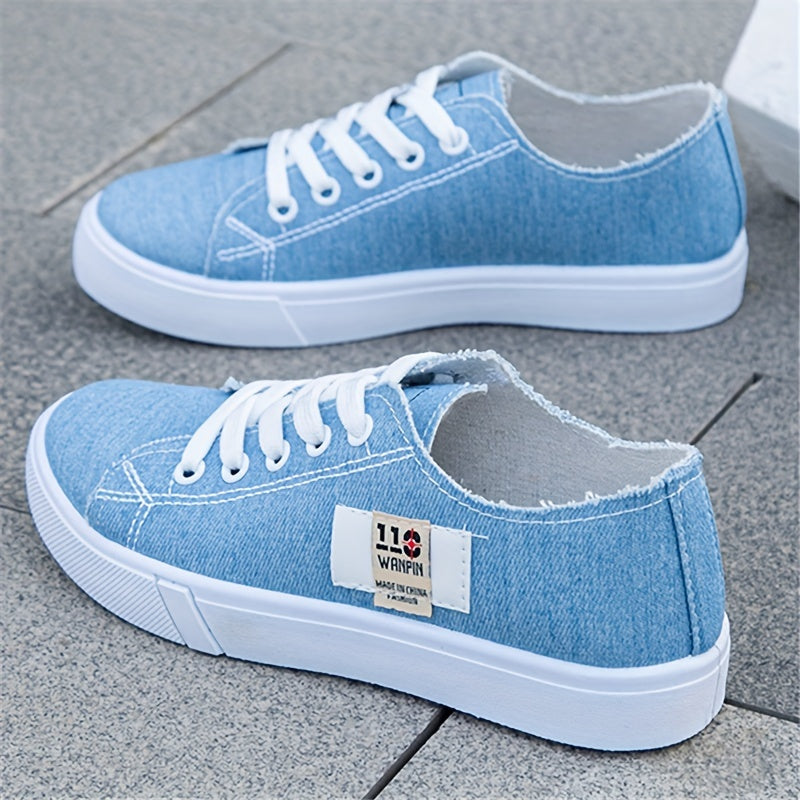 Women's Classic Canvas Shoes, Casual Lace Up Outdoor Shoes, Comfortable Low Top Sneakers