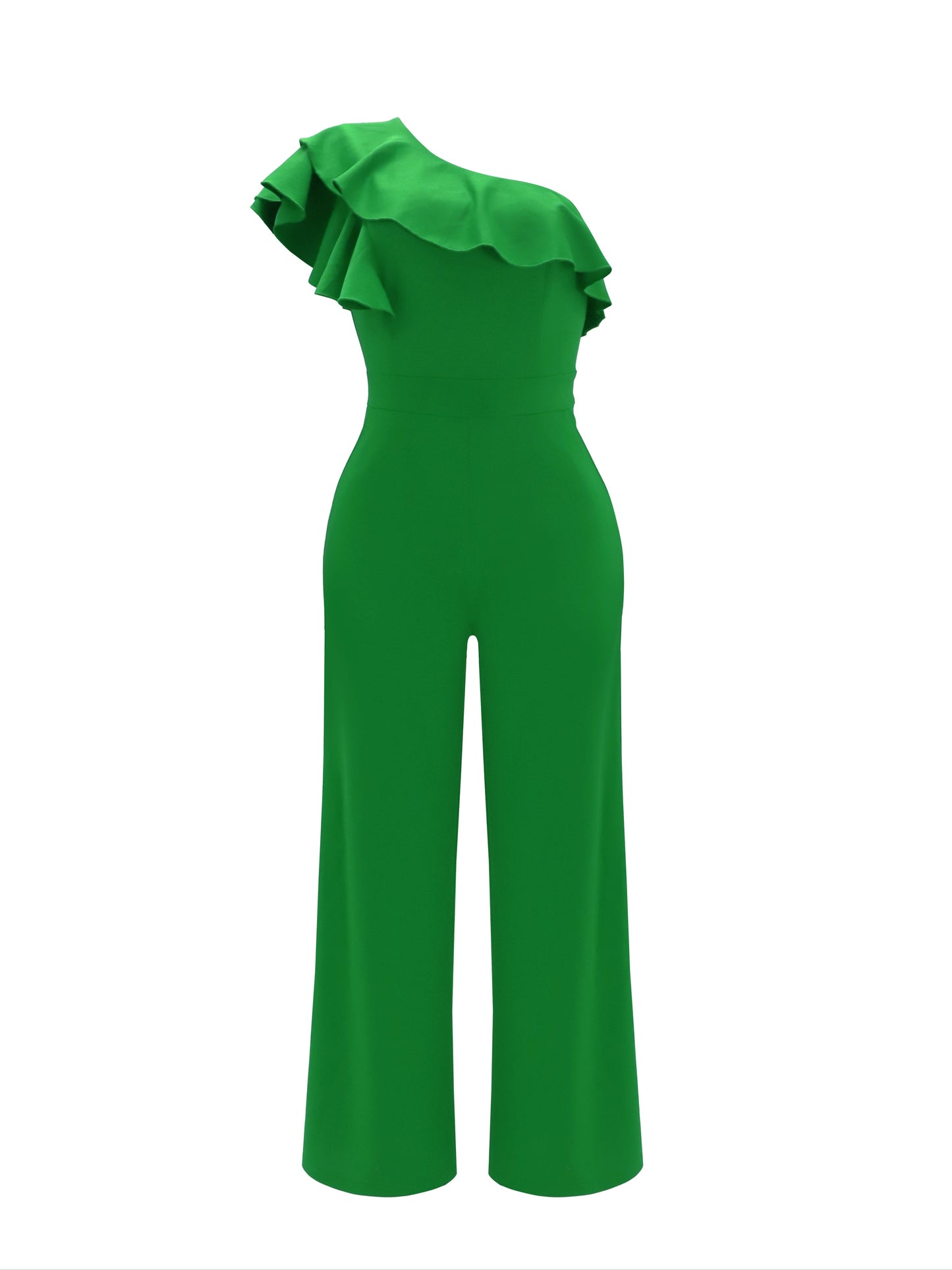 Elegant Ruffle One Shoulder Jumpsuit for Women - Perfect for Spring and Summer Fashion