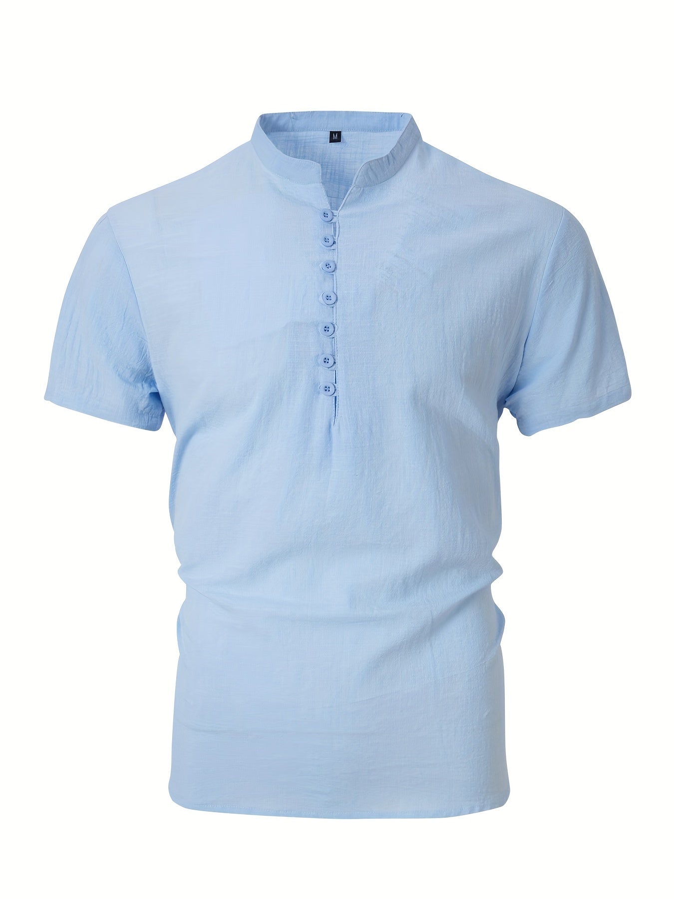 Men's Casual Retro Button Up Comfy Cotton Short Sleeve Shirt For Summer