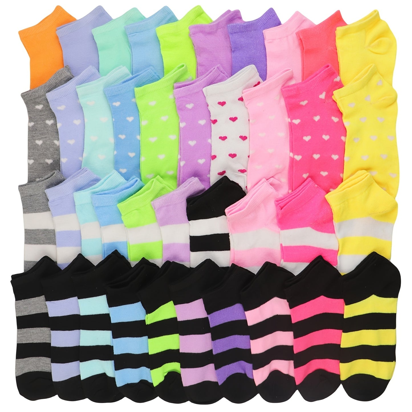 20 Pairs Candy Color Socks, Casual & Breathable Low Cut Ankle Socks, Women's Stockings & Hosiery