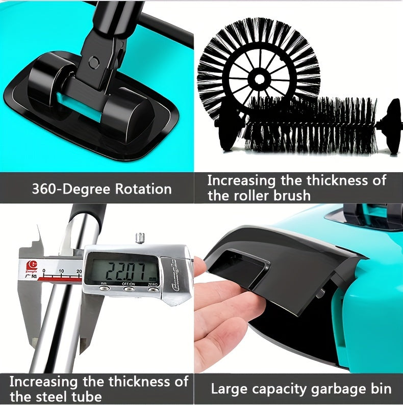 3 In 1 Multifunctional Hand Push Sweeper, Vacuum Cleaner, Hand Push Sweeping And Moping Machine, To Remove Garbage, Pet Hair And Dust, Dry And Wet Use, Suitable For Hardwood Ceramic Tiles.