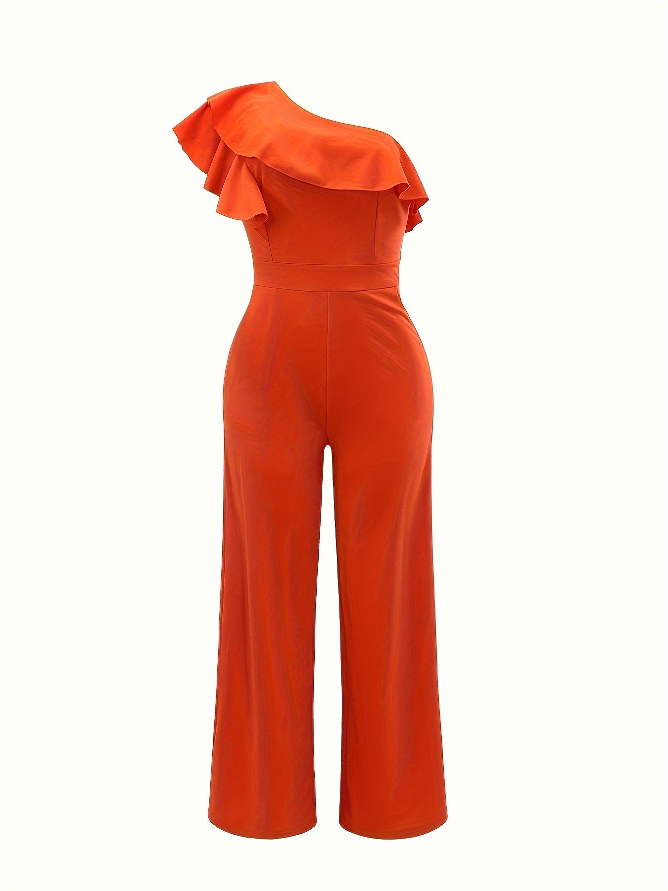 Elegant Ruffle One Shoulder Jumpsuit for Women - Perfect for Spring and Summer Fashion