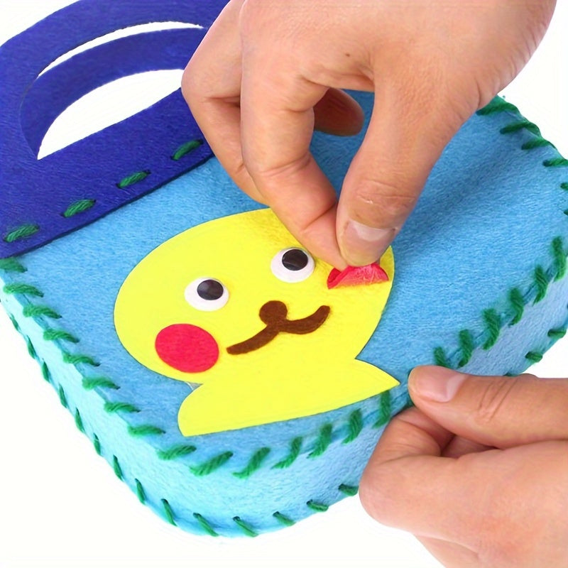 Handbag DIY Handmade Bag Cartoon 3D Pasting Production Handmade Sewn Bag Travel Handbag