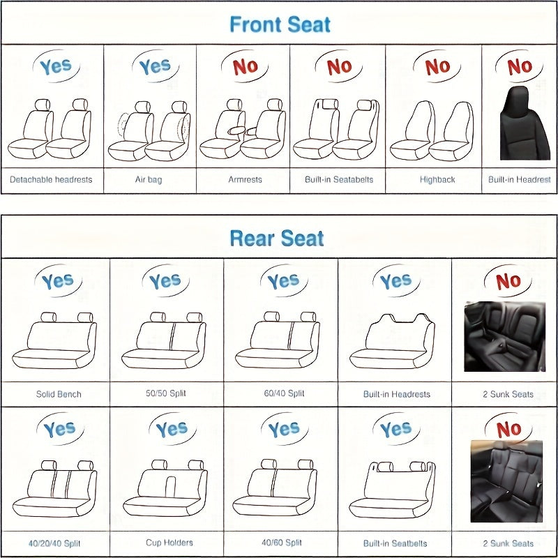 5 Seat All-Inclusive Faux Leather Car Seat Cover - For Sedans & SUVs - Comfort For All Seasons - Protects Seat From Wear And Tear - Easy To Install And Clean