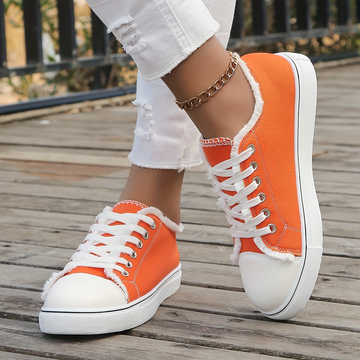 Women's Simple Canvas Shoes, Casual Lace Up Outdoor Shoes, Lightweight Low Top Sneakers