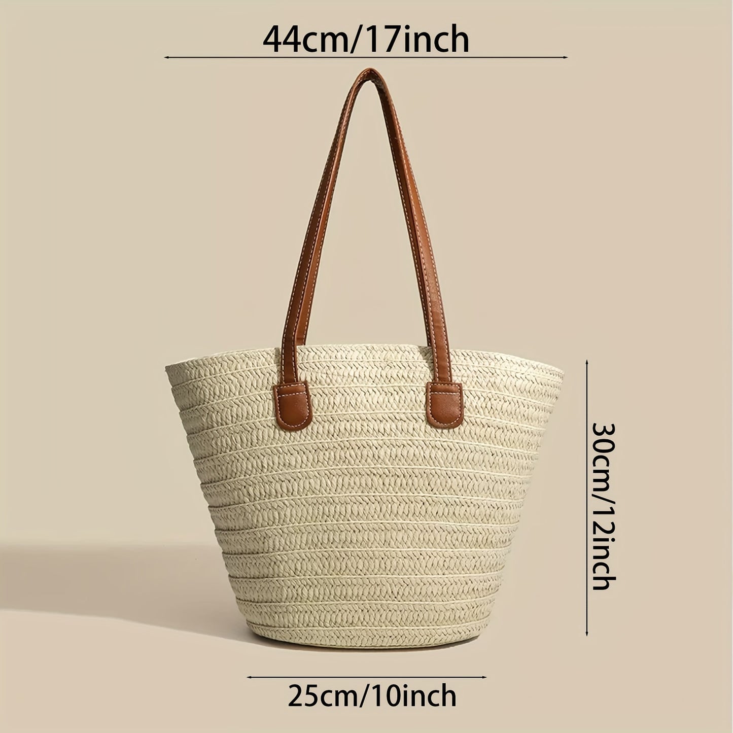 Lightweight Travel Tote Bag With Handles, Large Capacity Beach Bag For Women, Summer Vacation Shoulder Bag