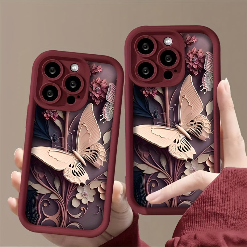 Personality Butterfly Mobile Phone Case for iPhone - Dirt-Resistant and Stylish, Compatible with 7/8, X/XS, 11 Series, 12 Series, 13 Series, 14 Series, and 15 Series