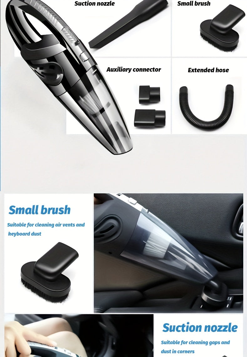 Cordless Handheld Vacuum Cleaner With Strong Suction Power 4kPa, Rechargeable 1800 MAh Lithium Battery, USB Rechargeable Portable Car Vacuum Cleaner, 60 DB Quiet Operation, Adapter And Accessory Kit Included, ABS Body - Cordl