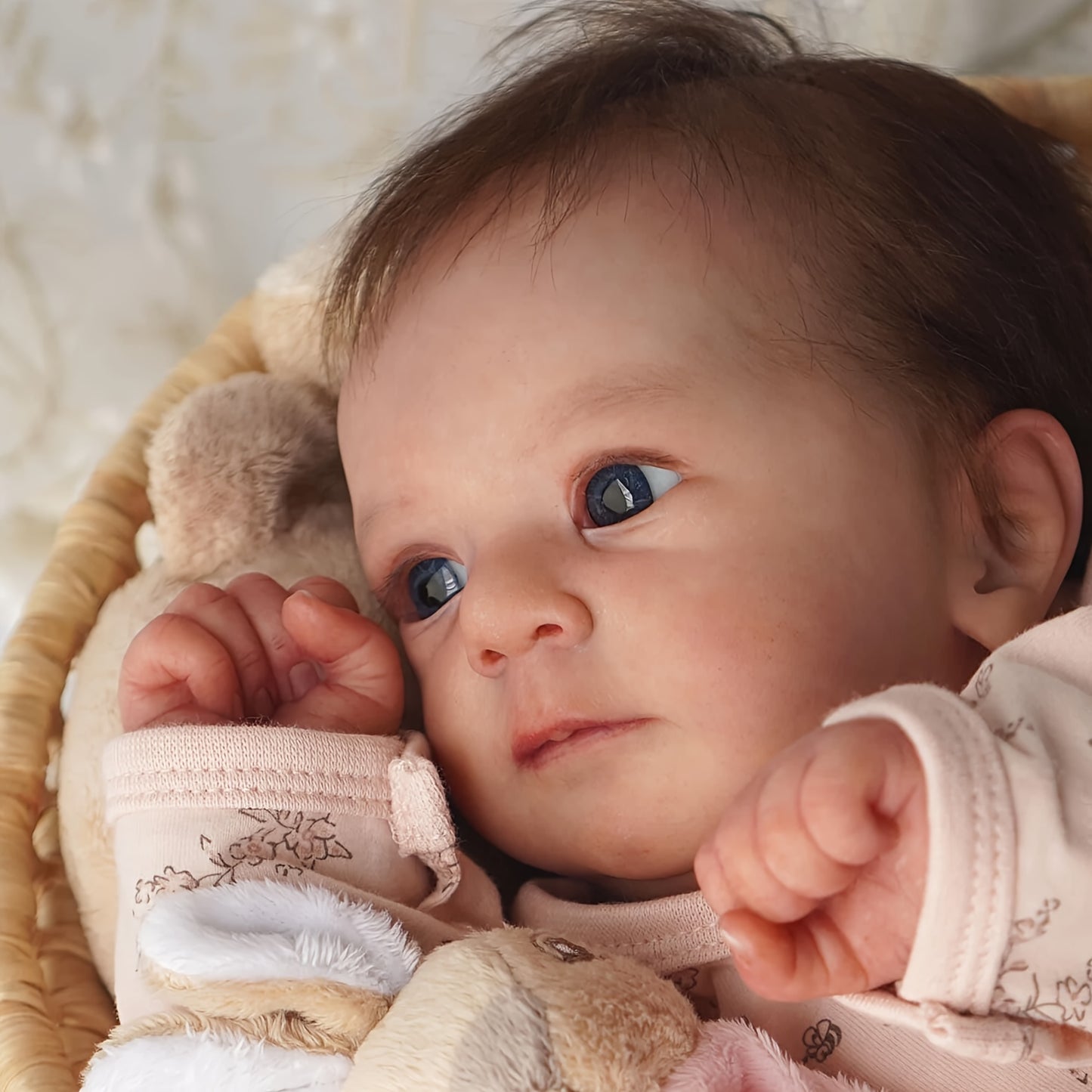 Handcrafted 16" Reborn Youngsters Doll - Realistic Soft Body with Hand-Rooted Brown Hair & Painted Veins, Includes Birth Certificate - Perfect Christmas Gift for Youngsters