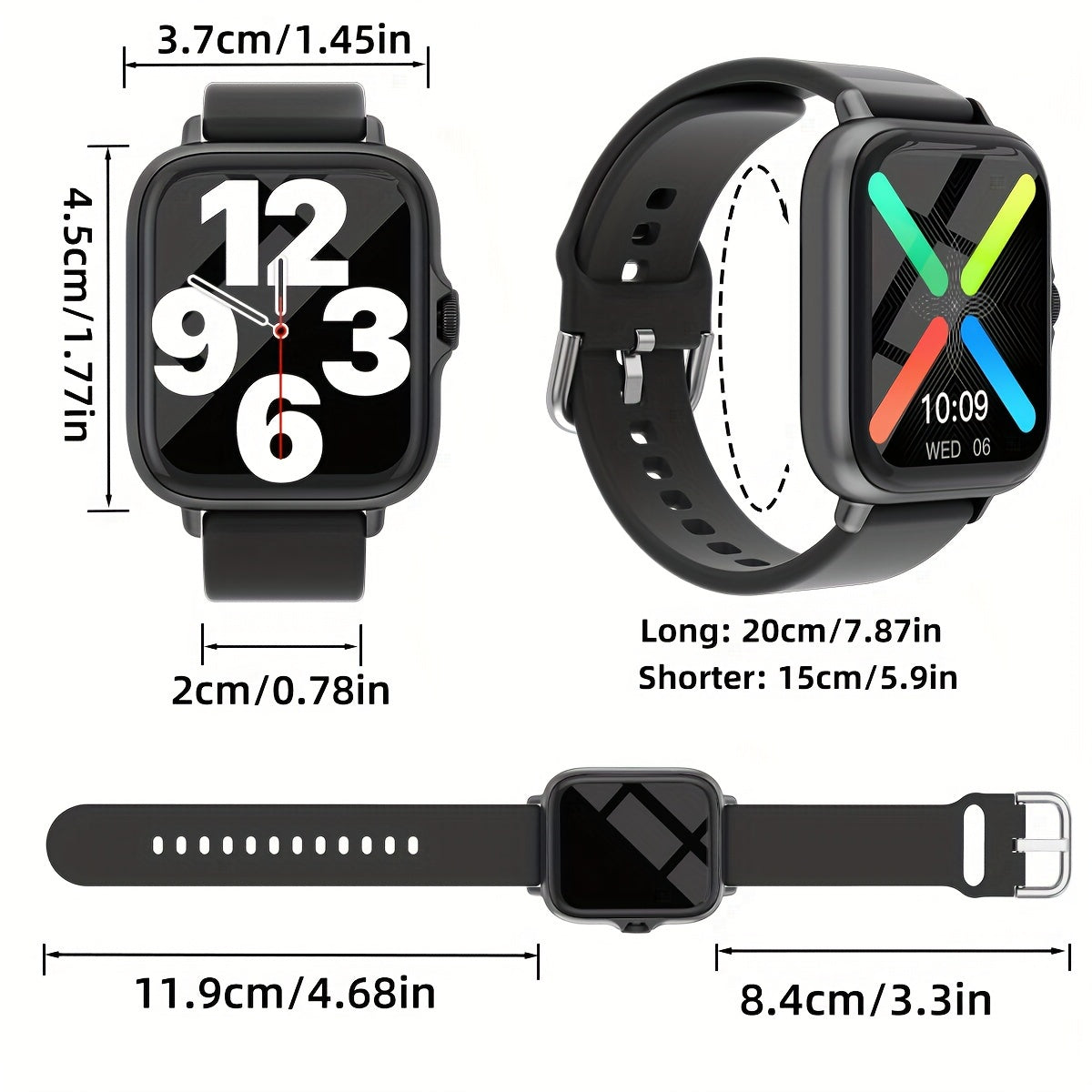 Waterproof Smart Watch, 1.83'' Full Touch Screen Display With Message, Answer Make Call Smartwatch Sleep Monitoring, Sports Pedometer, Information Alerts, For IPhone/Android Phones, Smartbands,