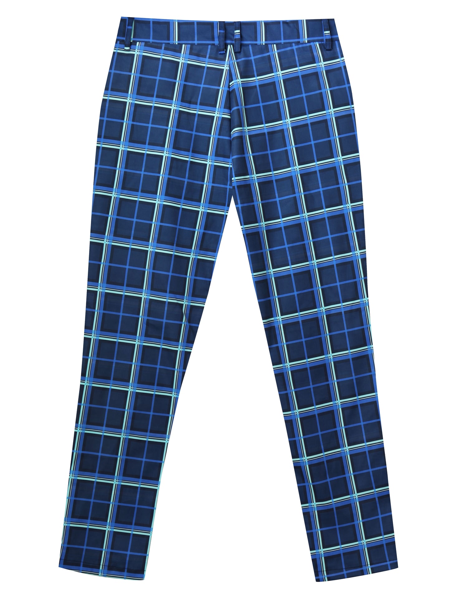 Men's Casual Plaid Print Dress Pants, Slim Fit Fashion Style Trousers, Business Casual Office Wear