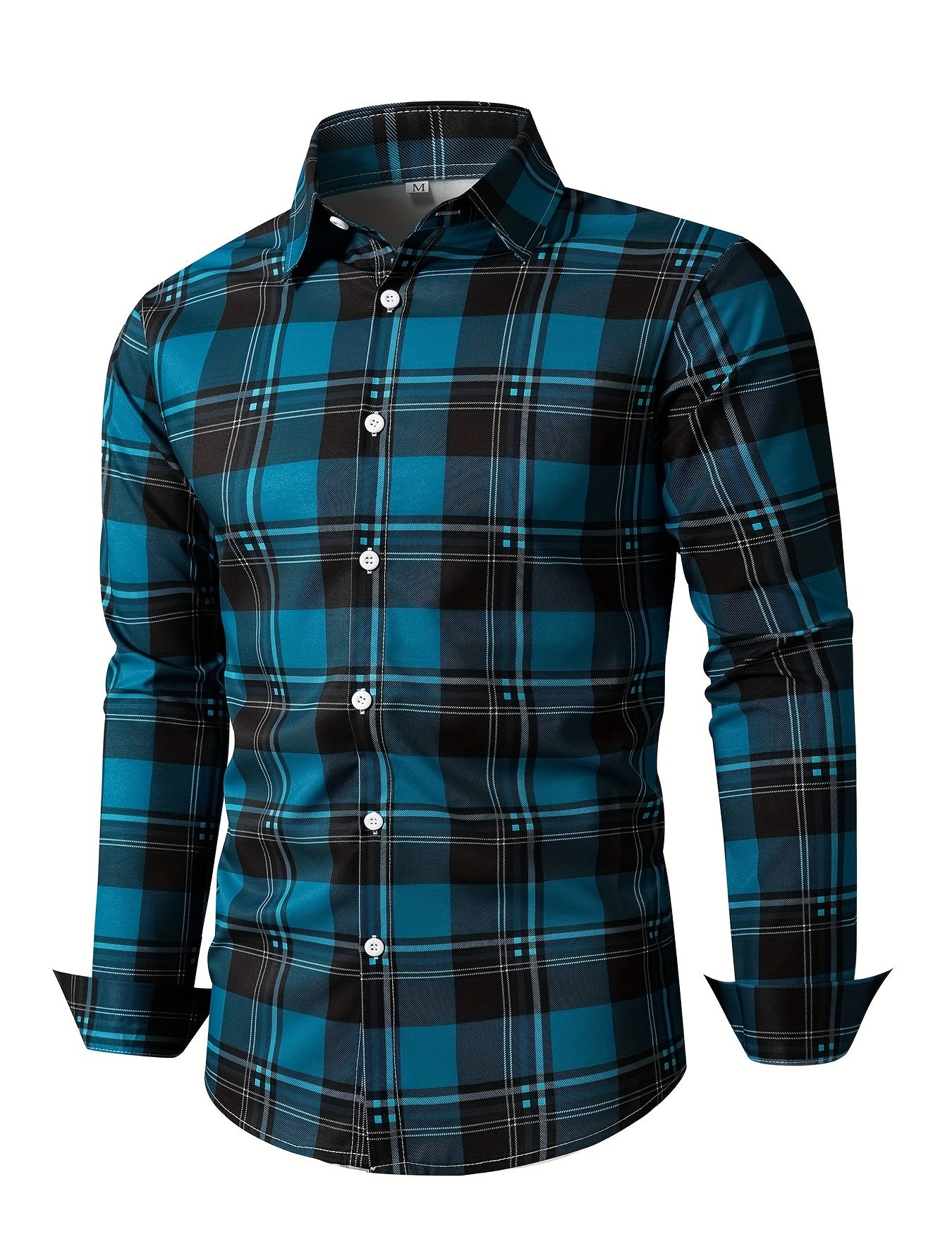 Men's Plaid Long Sleeve Shirt For Winter And Fall, Casual Business Comfy Outdoors Shirt As Gift